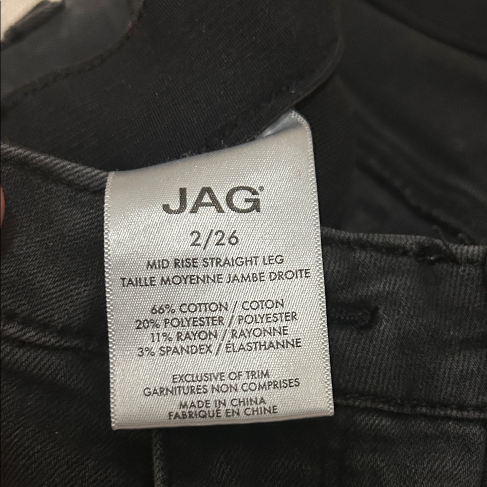Jag Jeans Women's 26 Straight Leg Black Stretch Denim - Picture 4 of 11